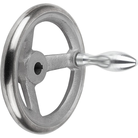 Handwheel DIN950, D1=140 Reamed W Slot D2=16H7, B3=5, T=18,3, Cast Iron, Comp:Steel, Machine Handle